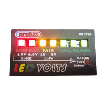 RC Battery Voltage Monitor Checker 7 LEDs 2-3S LiPo & 4.8-6V NiMh