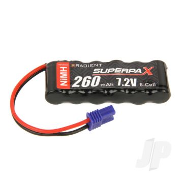 Radient NiMH Battery 7.2V 260mAh 1-2AAA Flat Pack, EC2 Connector Plug