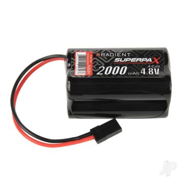 Radient NiMH Battery 4.8V 2000mAh AA Square, Rx, JR 