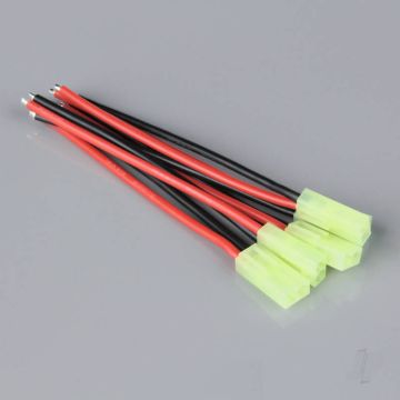 Radient Pigtail Connector, Mini Tamiya Female, 16AWG, 100mm (5 pcs) 