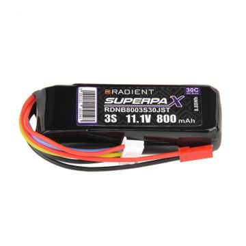 Radient 800mAh 3S 11.1v 30C RC LiPo Battery w/ JST Connector Plug
