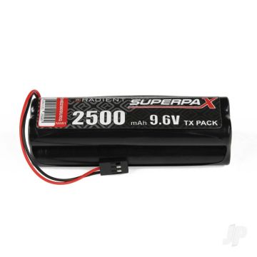 Radient NiMH 9.6V 2500mAh AA Square Tx Transmitter Battery Pack w/ JR Plug