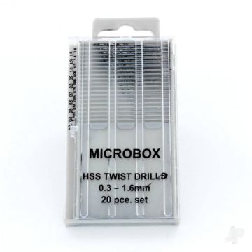 Modelcraft Microbox Drill Set 0.3-1.6mm (20) (PDR4001)