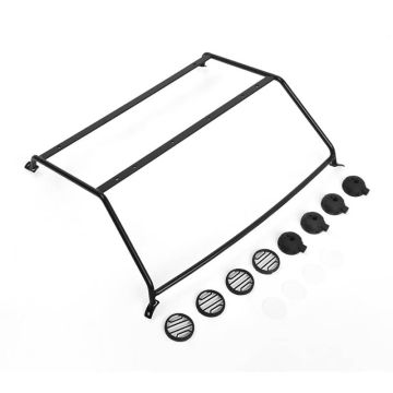 RC4WD Exterior Steel Roll Cage W/ Lights For Vanquish Vs4-10 Origin Halfcab Body (Black)
