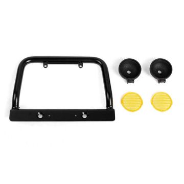 RC4WD Steel Push Bar Front Bumper W/Yellow Flood Lights For Gelande II 2015 Land Rover Defender D90