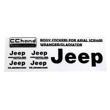 RC4WD Metal Logo Decal Sheet For Axial 1/10 SCX10 III Jeep (Gladiator/Wrangler) (Black)