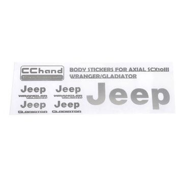 RC4WD Metal Logo Decal Sheet For Axial 1/10 SCX10 III Jeep (Gladiator/Wrangler) (Silver)