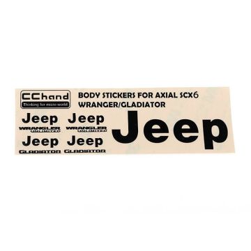 RC4WD Metal Logo Decal Sheet For Axial 1/6 SCX6 Jeep Wrangler (Black)
