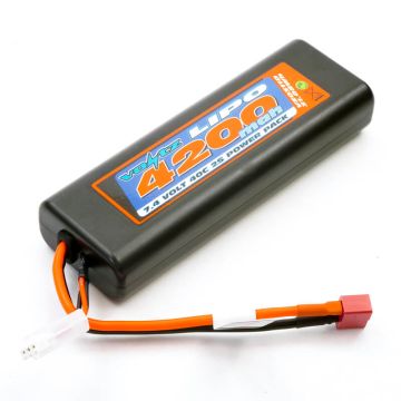 Voltz 4200mah 2S 7.4v 40C Oval Case LiPo Battery w/Deans Connector Plug