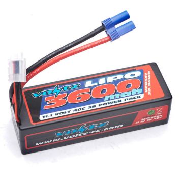Voltz 3600mah Hard Case 11.1v 3s 40c Lipo Stick EC5