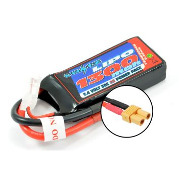 Voltz 1300mAh 2S 7.4V 30C LiPo RC Battery w/XT30 Connector Plug