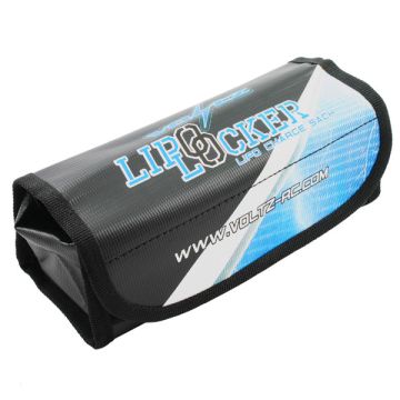 Voltz Charge Vault LiPo Locker Box/Bag 18.5cm x 7.5cm X 6cm for Safe Charging