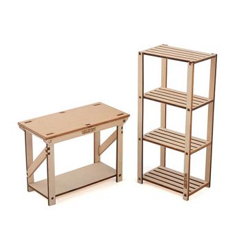 RC4WD 1/10 Wood Garage Shelves & Work Bench Set