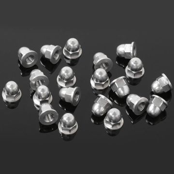 RC4WD M3 Flanged Acorn Nuts (Silver)