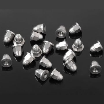 RC4WD M2 Flanged Acorn Nuts (Silver)
