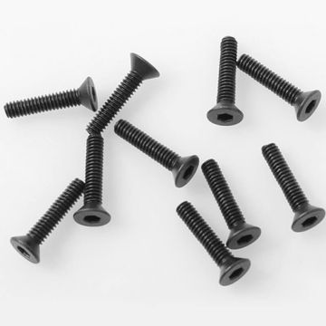RC4WD Steel Flat Head Socket Cap Screws M2 X 10mm (Black)