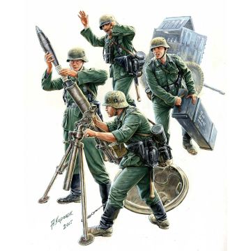 Zvezda 1:35 German 120mm Mortar 42 with Trailer & Crew Plastic Model Kit