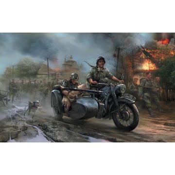 Zvezda 1:72 German Motorcycle R-12 Plastic Model Kit