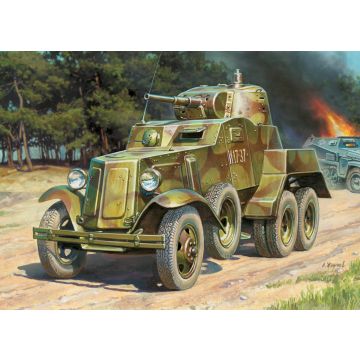 Zvezda 1:100 Soviet Armoured Car BA-10 Plastic Model Kit