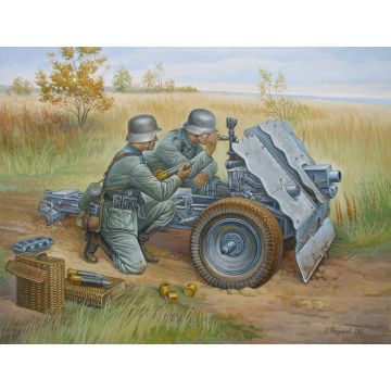 Zvezda 1:72 WWII German 75mm Gun with Crew Plastic Model Kit