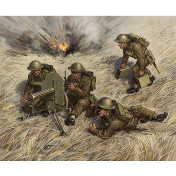 Zvezda 1:72 British Machine Gun With Crew Plastic Model Kit