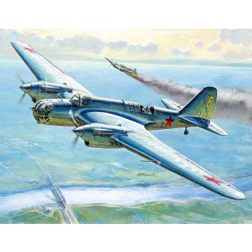 Zvezda 1:200 Soviet Bomber Sb-2 Plastic Model Kit