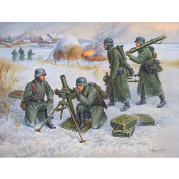 Zvezda 1:72 German 80mm Mortar with Crew Plastic Model Kit