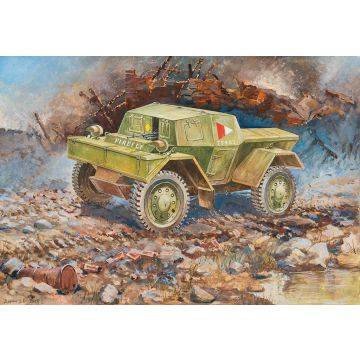 Zvezda 1:100 British Daimler Armoured Car Plastic Model Kit