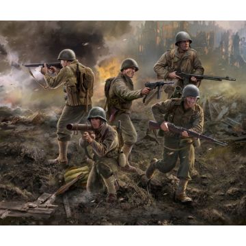 Zvezda 1:72 U.S. Infantry WWII (5 Figures) Plastic Model Kit