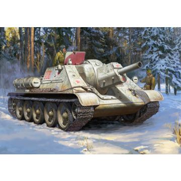 Zvezda 1:100 Soviet Self Propelled Gun SU-122 Plastic Model Kit