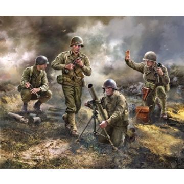 Zvezda 1:72 U.S. 81mm Mortar with Crew Plastic Model Kit