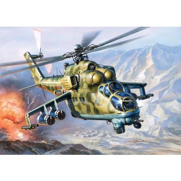 Zvezda 1:144 Mil MI-24V Hind Soviet Attack Helicopter Plastic Model Kit